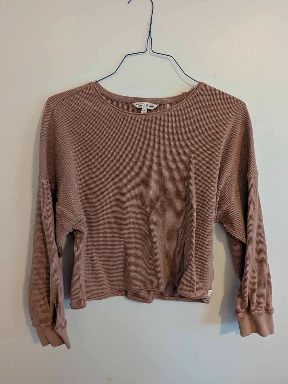 Toad&Co Women's Dusty Mauve Waffle Long-Sleeve Pullover